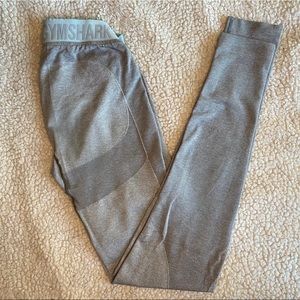 Gymshark Flex Leggings - Light Grey & Ice Blue